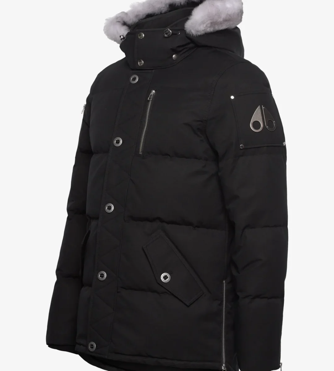 Moose Knuckles Shearling 3Q Puffer Jacket Black