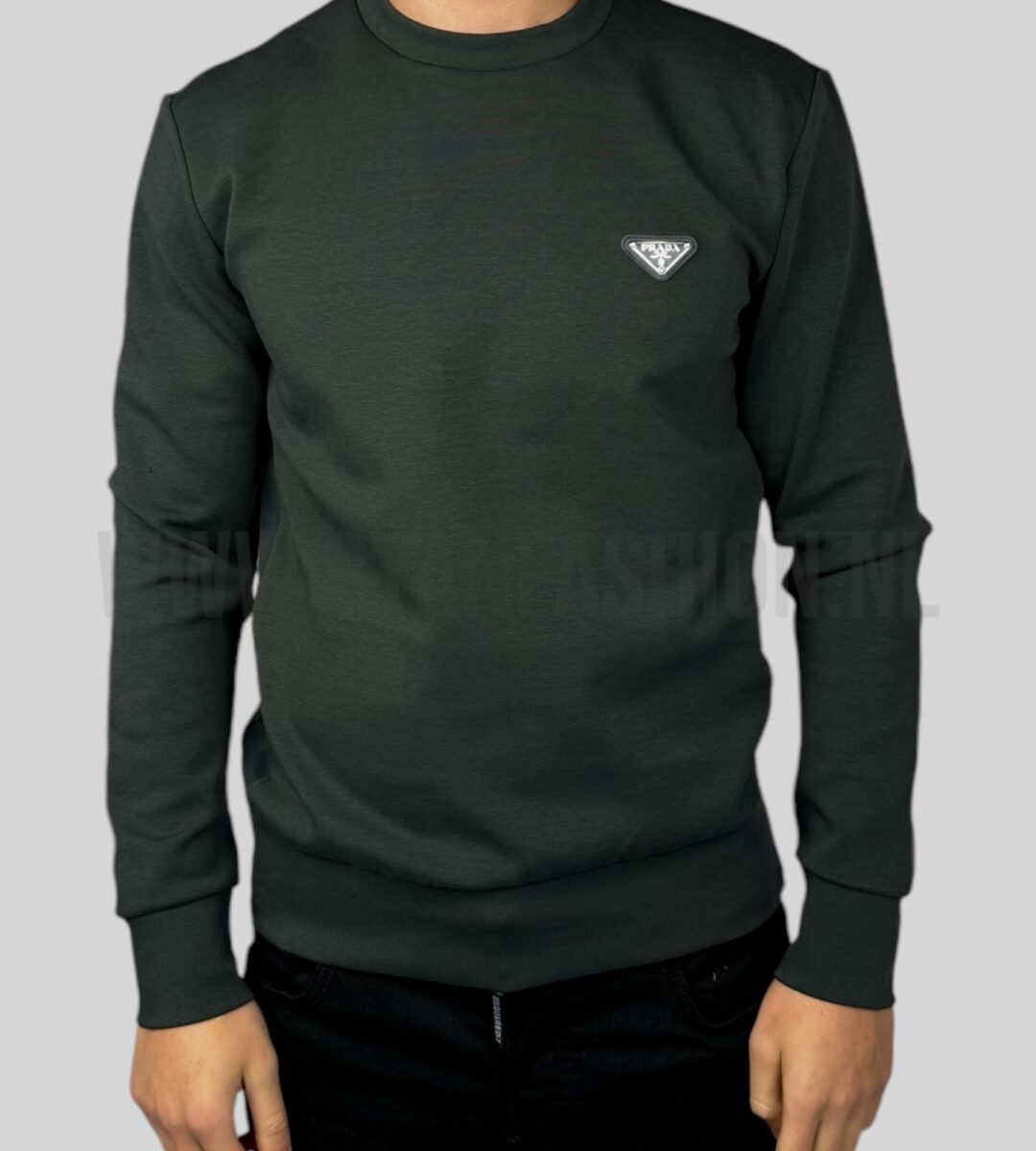 Prada Technical Cotton Sweater Antraciet