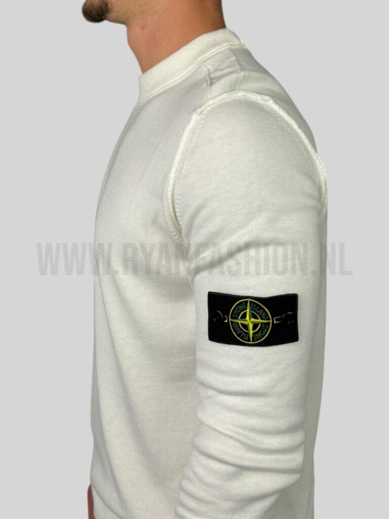 Stone Island Wool Sweater White - Afbeelding 3