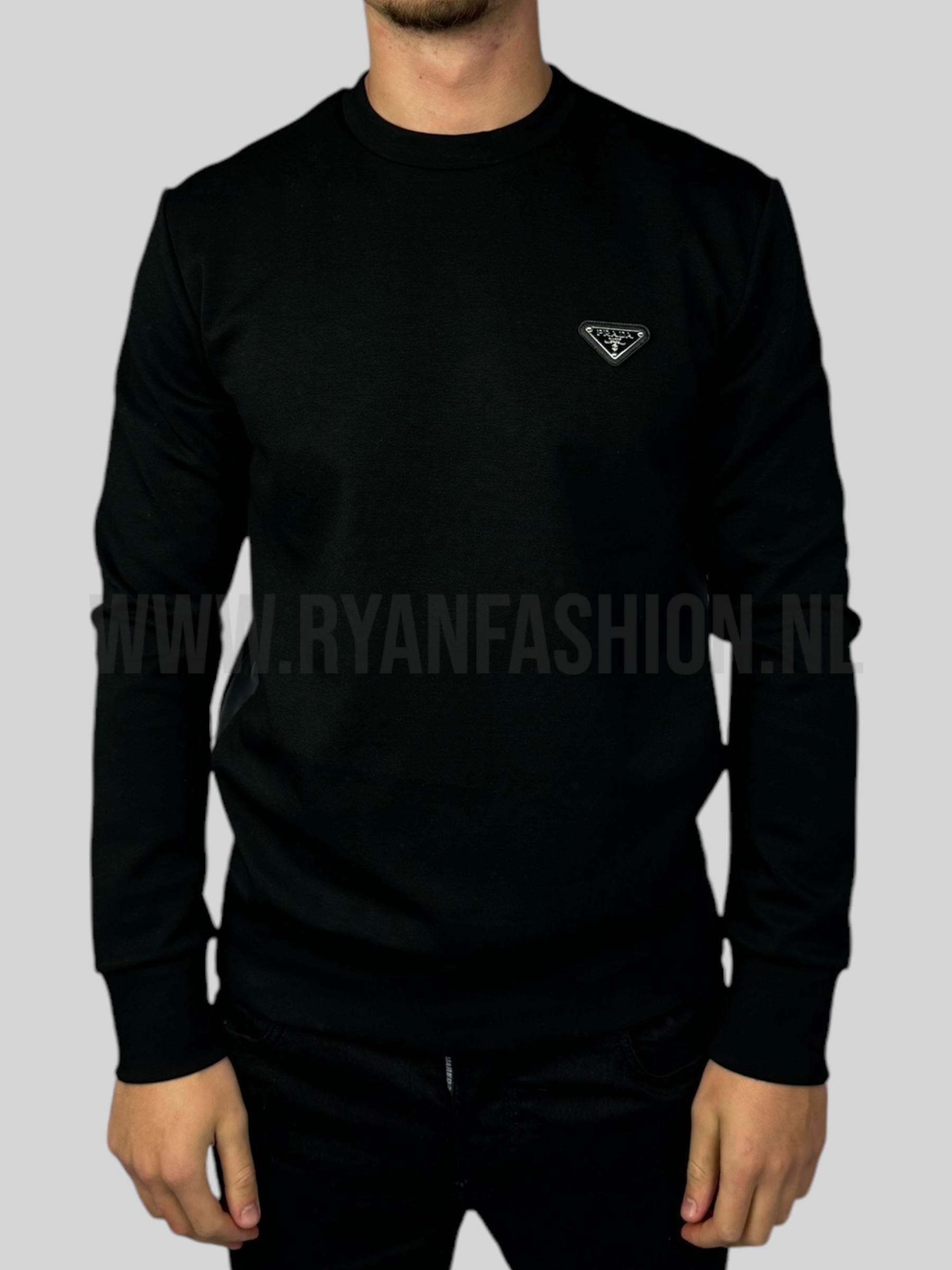 Prada Technical Cotton Sweater Black