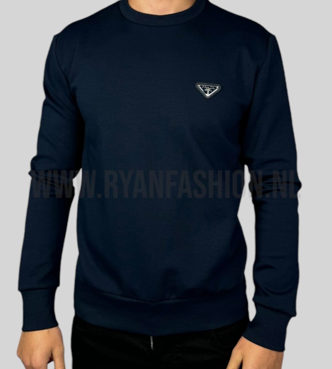 Prada Technical Cotton Sweater Darkblue