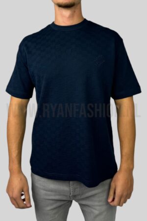 Louis Vuitton Damier Cotton Pique T-Shirt Blue Nuit