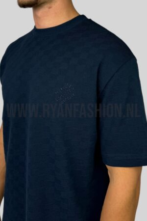 Louis Vuitton Damier Cotton Pique T-Shirt Blue Nuit