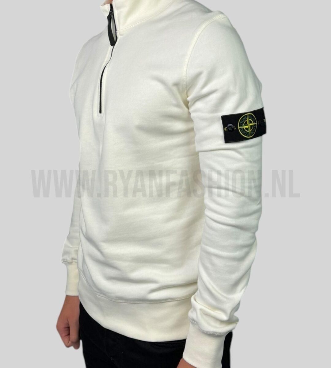 Stone Island Half Zipped Sweater Ecru