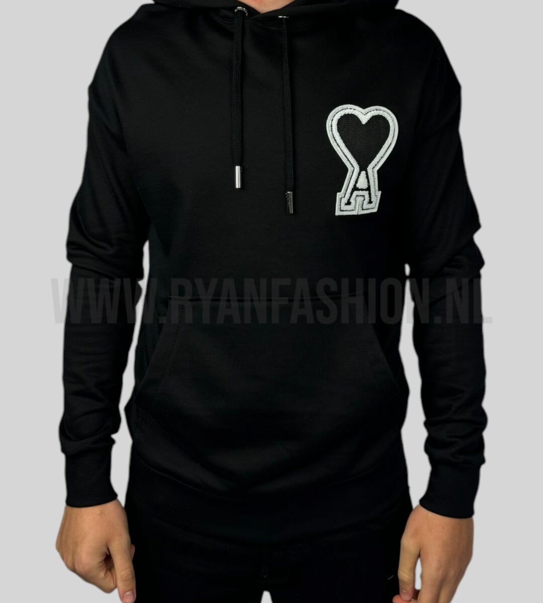 AMI Big Heart Logo Hoodie Black