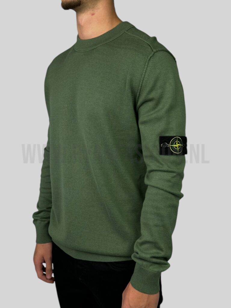 Stone Island Wool Sweater Donkergroen