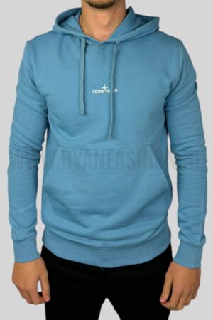 Stone Island Institutional Two Print Hoodie Blue