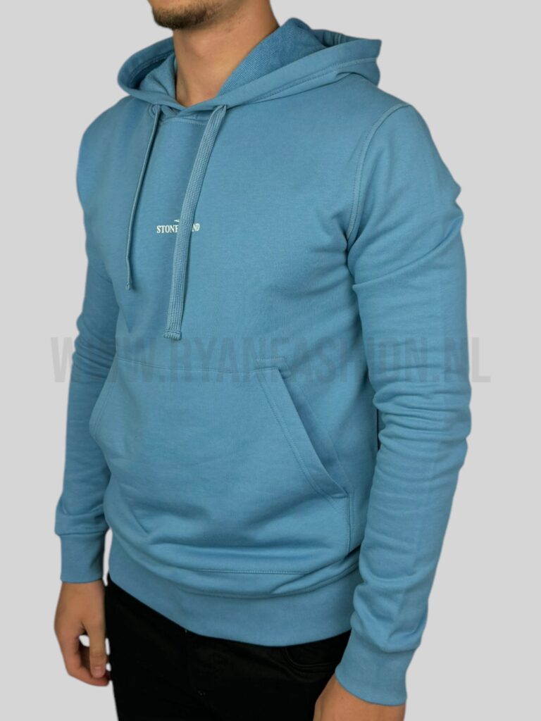 Stone Island Institutional Two Print Hoodie Blue - Afbeelding 2