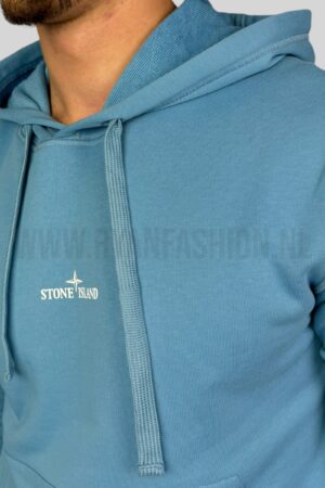 Stone Island Institutional Two Print Hoodie Blue