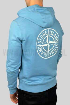 Stone Island Institutional Two Print Hoodie Blue