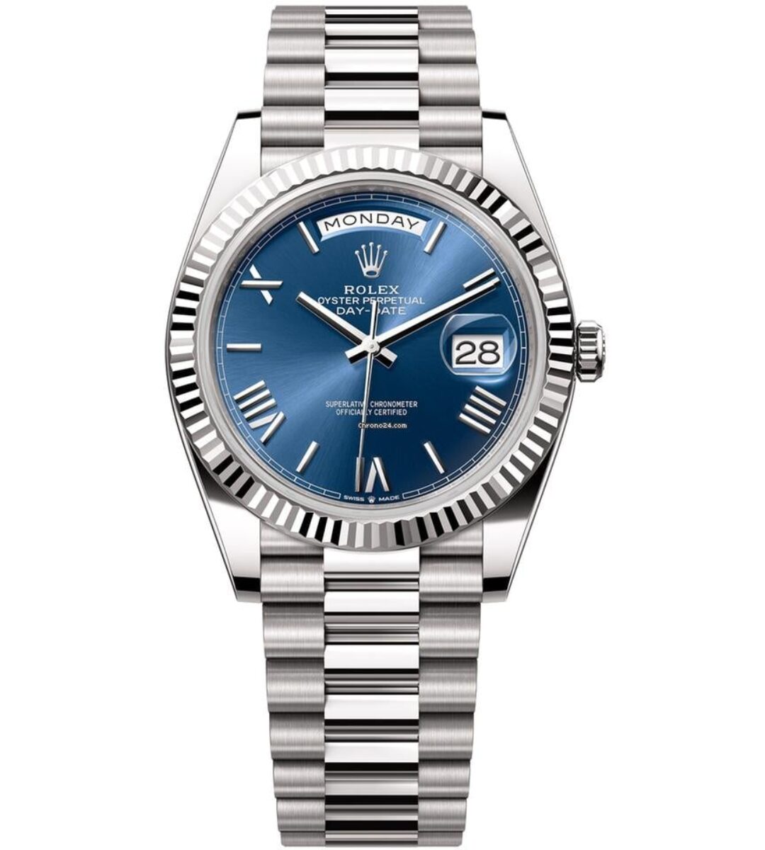 Rolex DayDate Blue Roman Dial White Gold 40MM