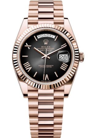 Rolex DayDate Slate Ombre Roman Dial Rose Gold 40MM