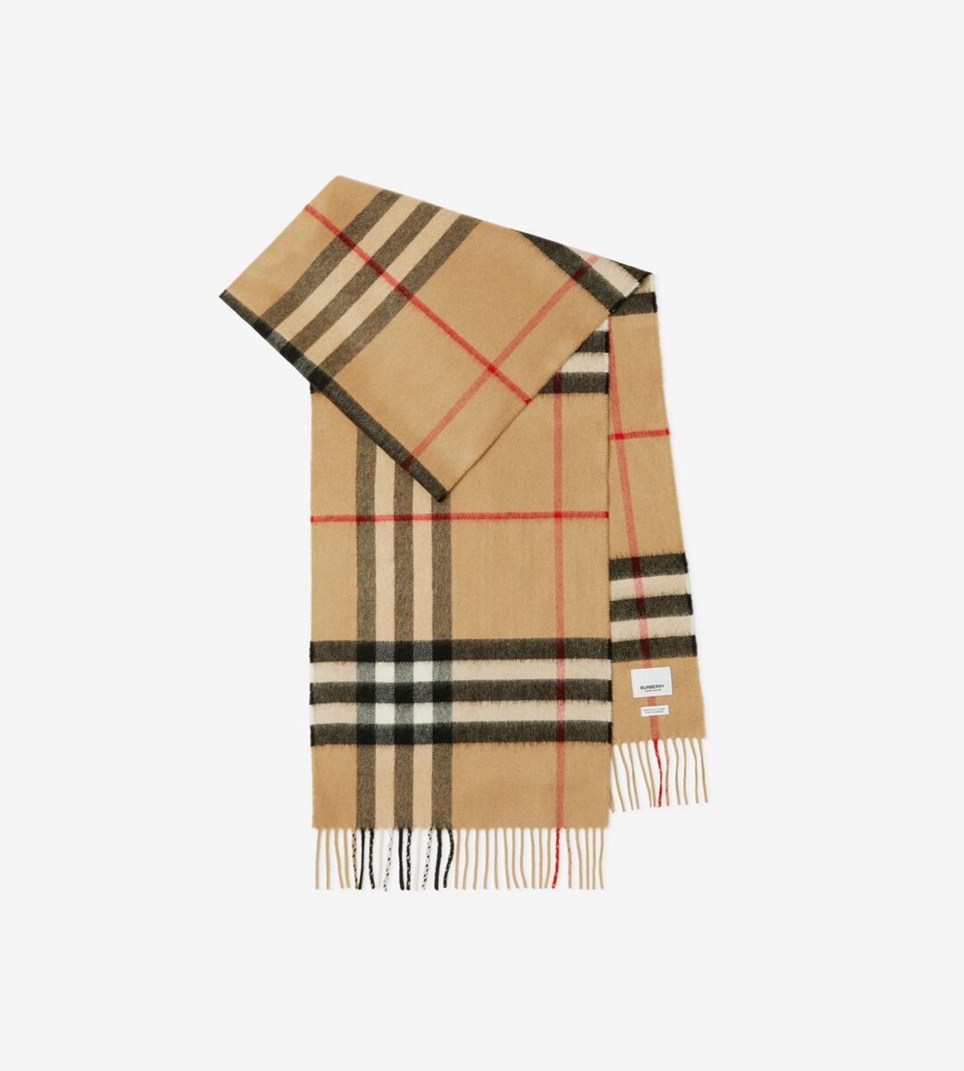 Burberry Check Cashmere Scarf Beige