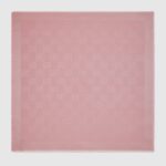 Gucci GG Jacquard Silk Wool Shawl Roze