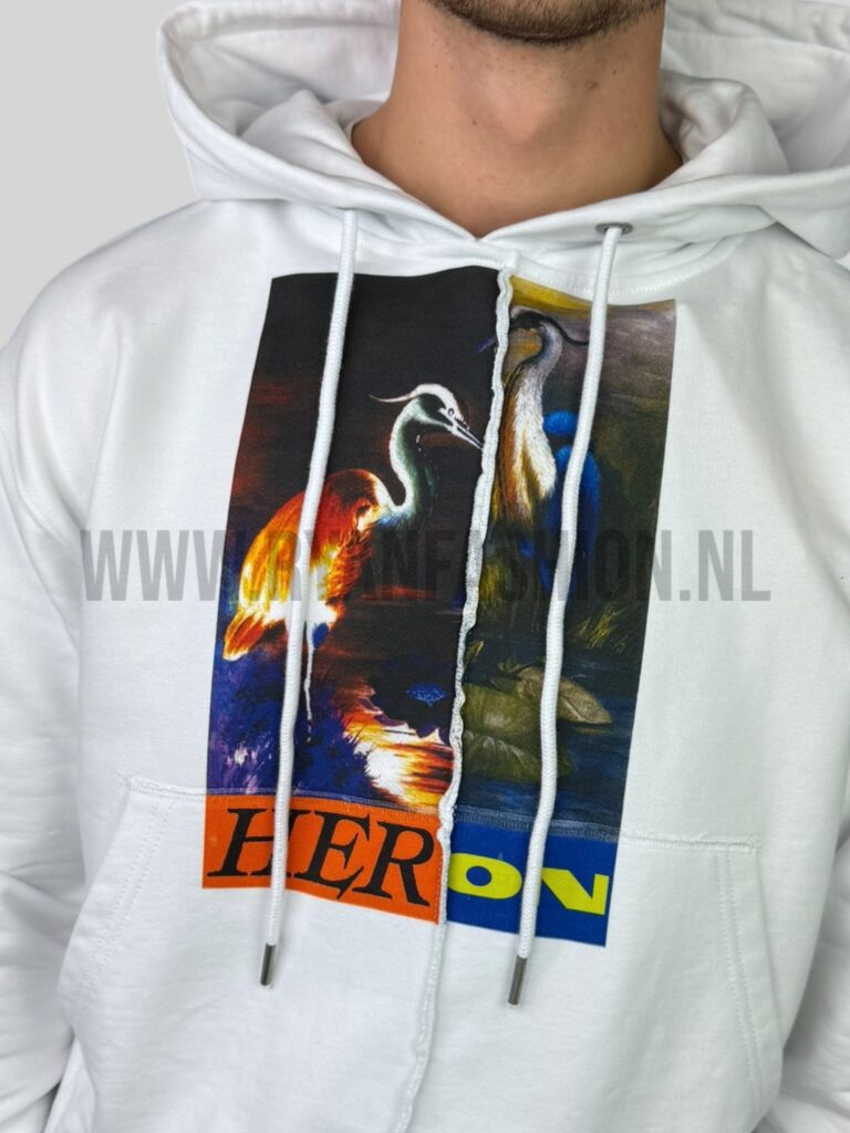Heron Preston Split Herons Hoodie White - Afbeelding 3