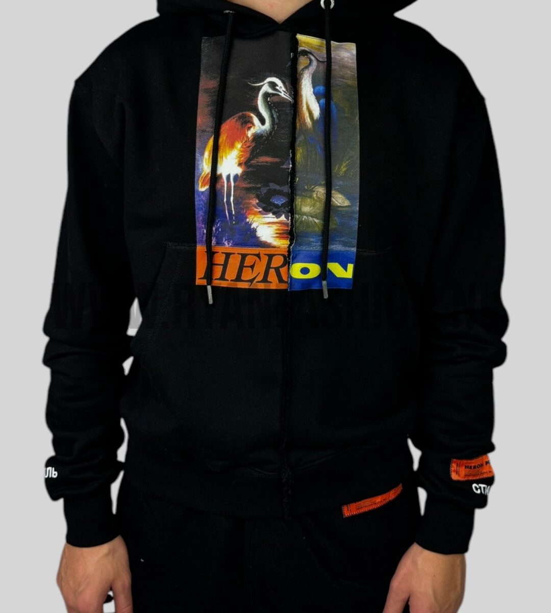 Heron Preston Split Herons Hoodie Black