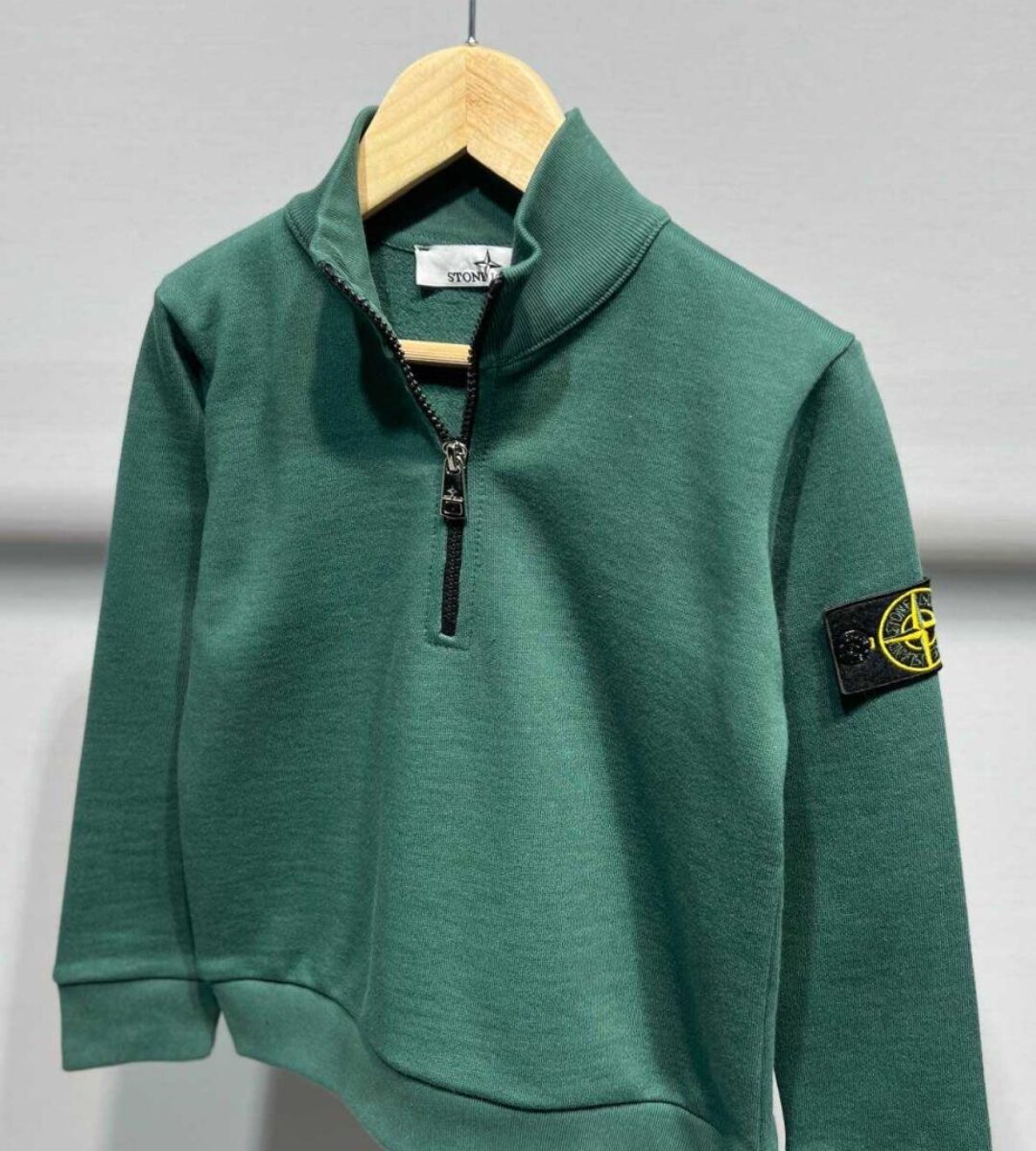 Stone Island Half Zipped Sweater Kids Groen