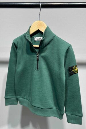 Stone Island Half Zipped Sweater Kids Groen