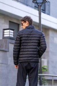 Stone Island Woven Chambers Down Jacket Black