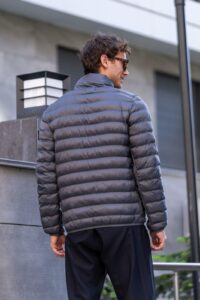 Stone Island Woven Chambers Down Jacket Grey