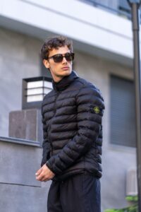 Stone Island Woven Chambers Down Jacket Black