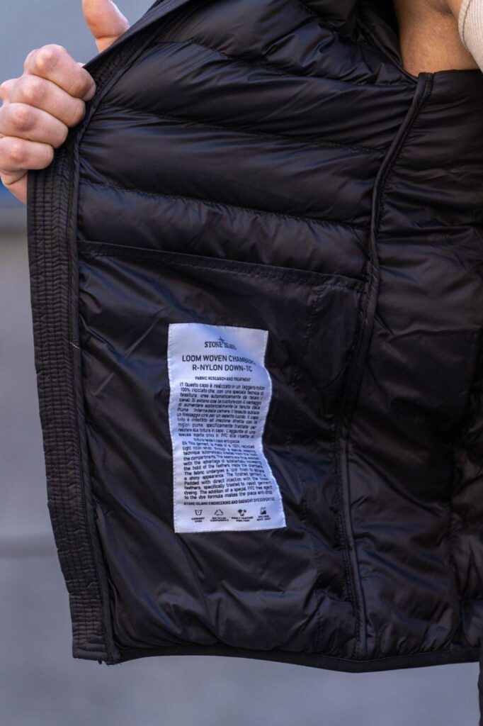 Stone Island Woven Chambers Down Jacket Black