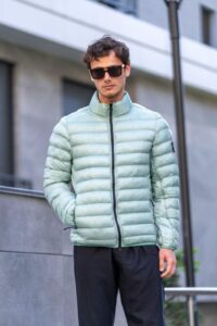 Stone Island Woven Chambers Down Jacket Green