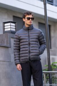Stone Island Woven Chambers Down Jacket Grey