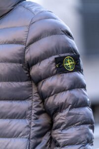 Stone Island Woven Chambers Down Jacket Grey