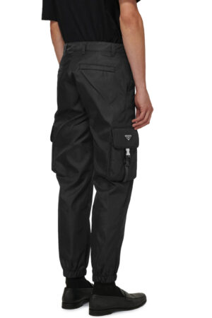 Prada Re-Nylon Cuffed Black Cargo Pants Black