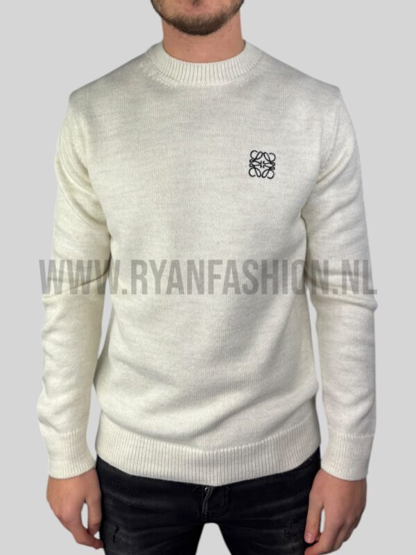Loewe Logo Wool Sweater Ecru