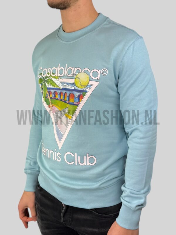 Casablanca Tennis Club Sweater Lichtblauw - Afbeelding 2