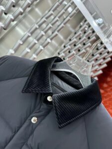 Prada Corduroy Collar Down Jacket Black