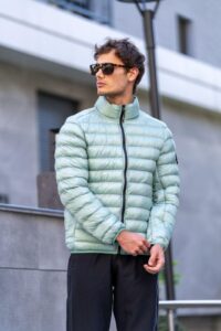 Stone Island Woven Chambers Down Jacket Green