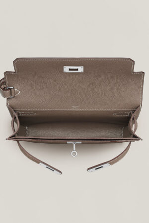 Hermes Kelly Depeches 25 Pouch Taupe