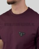 Prada Logo Patch T-Shirt Bordeaux