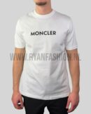 Moncler Rubberized Logo Cotton T-Shirt White