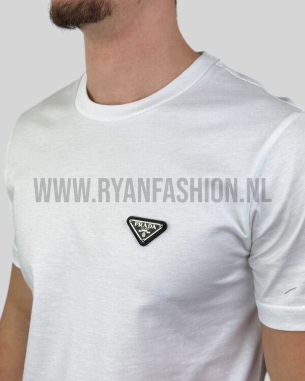 Prada Logo Patch T-Shirt White - Afbeelding 3