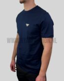 Prada Logo Patch T-Shirt Navy Blue
