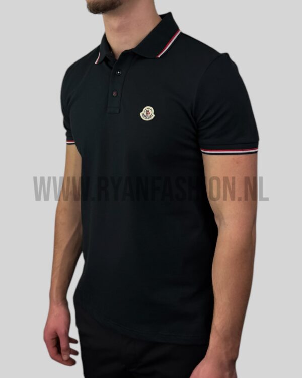 Moncler Logo Polo Shirt Black - Afbeelding 2