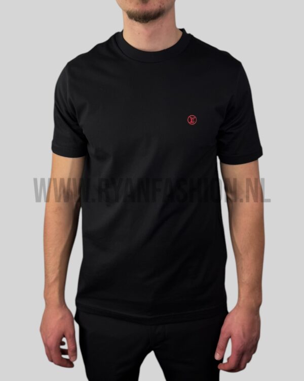 Louis Vuitton Logo Embroidered Jersey T-Shirt Black