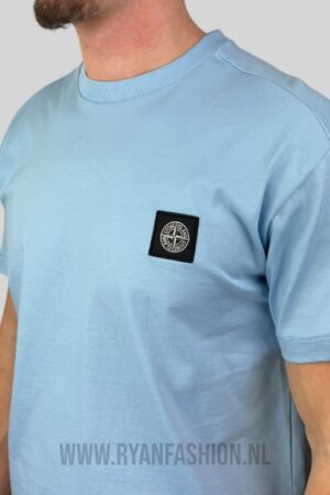 Stone Island Compass Logo T-Shirt Light Blue