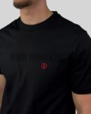 Louis Vuitton Logo Embroidered Jersey T-Shirt Black