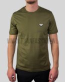 Prada Logo Patch T-Shirt Khaki