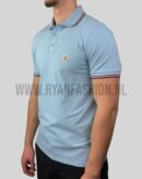 Moncler Logo Polo Shirt Light Blue