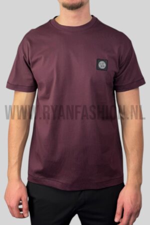 Stone Island Compass Logo T-Shirt Burgundy