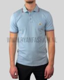 Moncler Logo Polo Shirt Light Blue