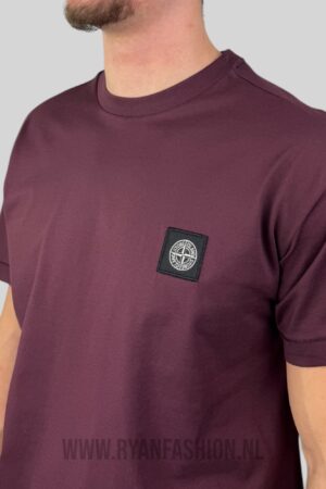 Stone Island Compass Logo T-Shirt Burgundy