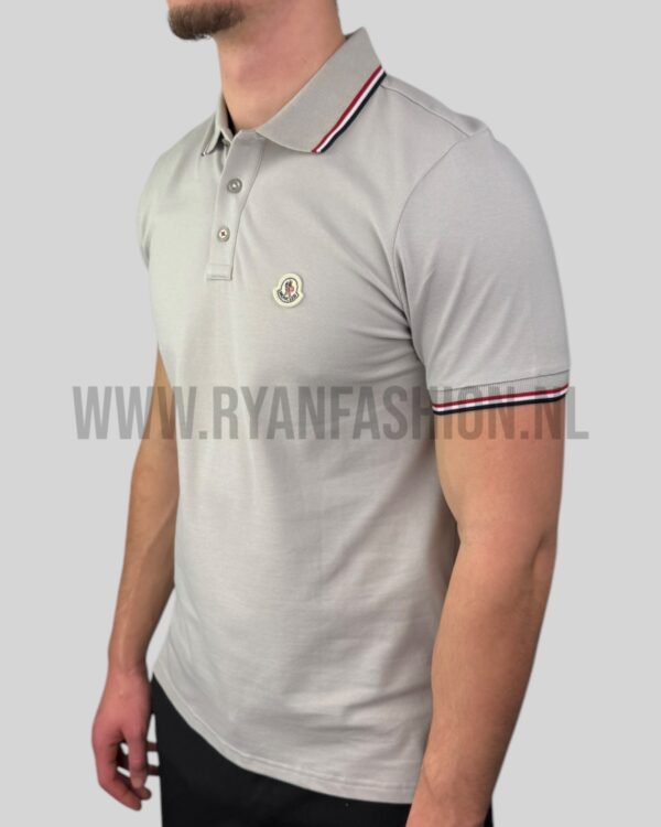 Moncler Logo Polo Shirt Light Grey - Afbeelding 3