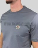 Moncler Logo Patch Cotton Logo T-Shirt Grey